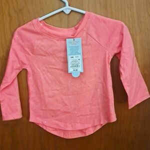 Cat and Jack pink long-sleeved shirt. Girls size 12 months